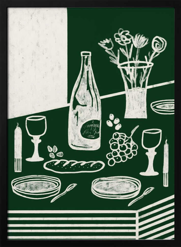 Rustic Dinner Table Art Print UK — Botanical Fresh Wall Art — Kitchen — Wall It All Prints