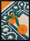 Fresh Oranges Blue Tiles