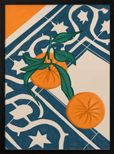Fresh Oranges Blue Tiles