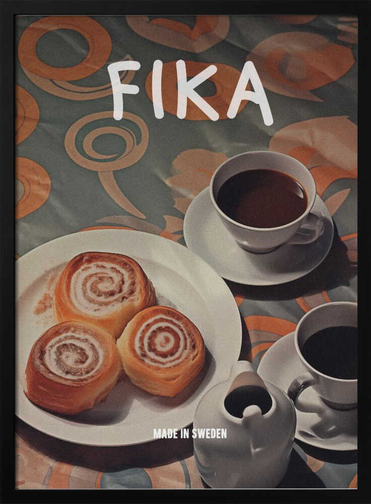 Swedish Fika Break Art Print UK — Vintage Vibrant Wall Art — Kitchen — Wall It All Prints