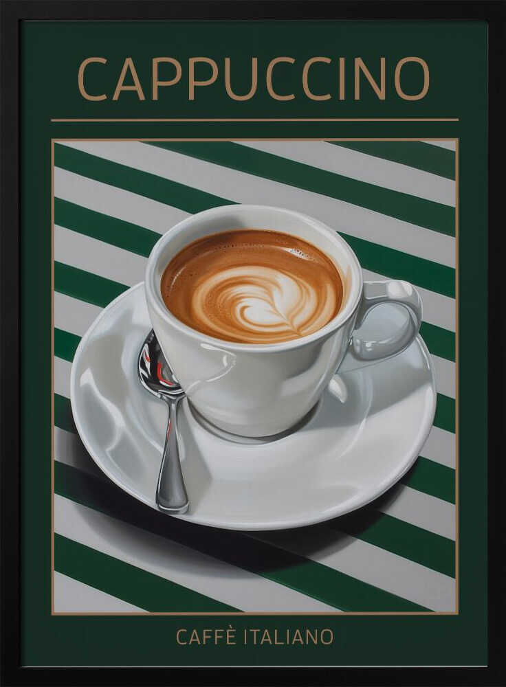 Italian Cappuccino Art Art Print UK — Food Warm Wall Art — Kitchen — Wall It All Prints