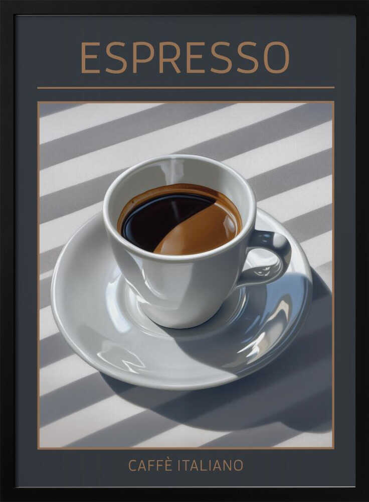 Espresso Morning Light Art Print UK — Dark Moody Dark Wall Art — Kitchen — Wall It All Prints