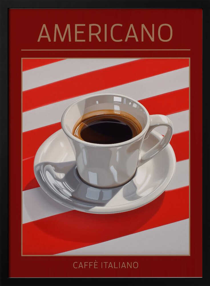 Classic Americano Coffee Art Print UK — Abstract Vibrant Wall Art — Kitchen — Wall It All Prints