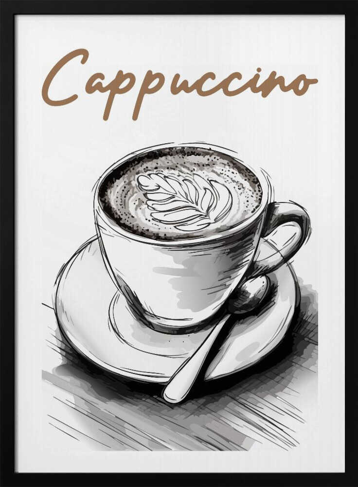 Cappuccino Latte Art Art Print UK — Food Warm Wall Art — Kitchen — Wall It All Prints