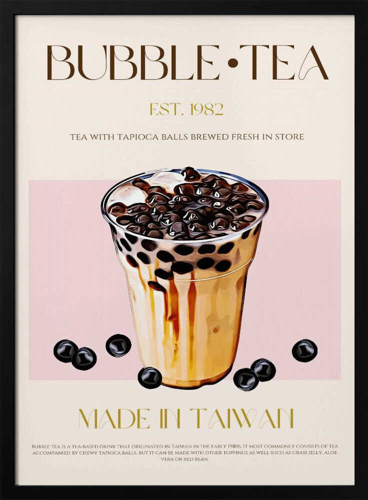 Taiwan Bubble Tea Art Print UK — Japanese Fresh Wall Art — Kitchen — Wall It All Prints