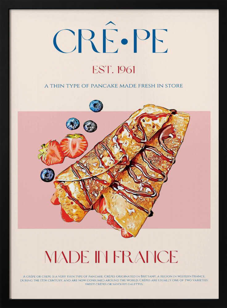 French Crepes with Berries Art Print UK — Food Fresh Wall Art — Kitchen — Wall It All Prints