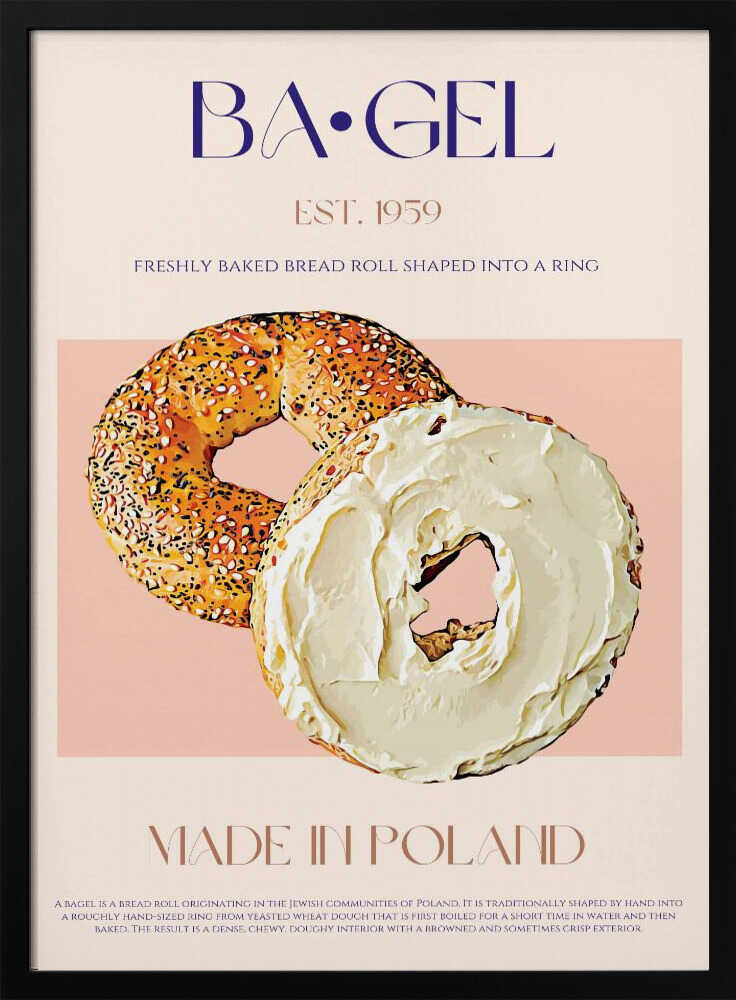 Bagels and Cream Cheese Art Print UK — Abstract Minimal Wall Art — Kitchen — Wall It All Prints