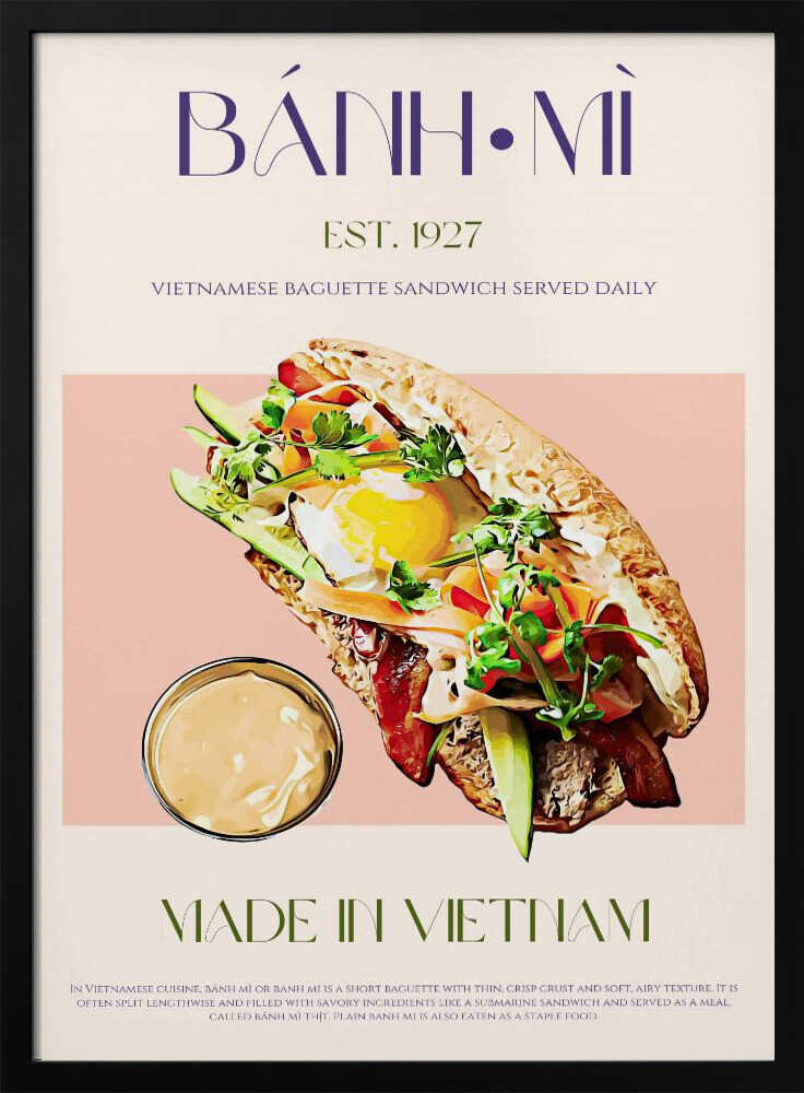 Delicious Vietnamese Banh Mi Art Print UK — Food Fresh Wall Art — Kitchen — Wall It All Prints