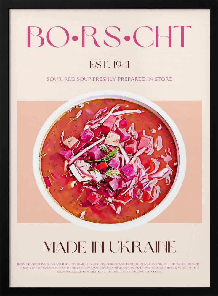 Ukrainian Borscht Bowl Art Print UK — Abstract Vibrant Wall Art — Kitchen — Wall It All Prints