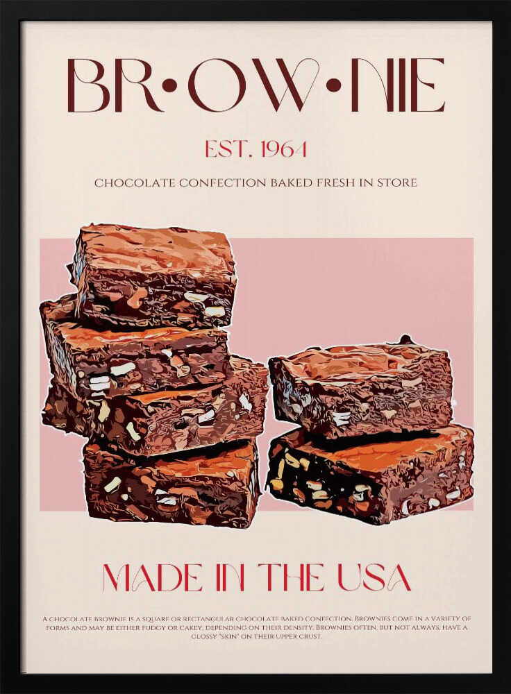 Fresh Baked Brownies Art Print UK — Food Warm Wall Art — Kitchen — Wall It All Prints