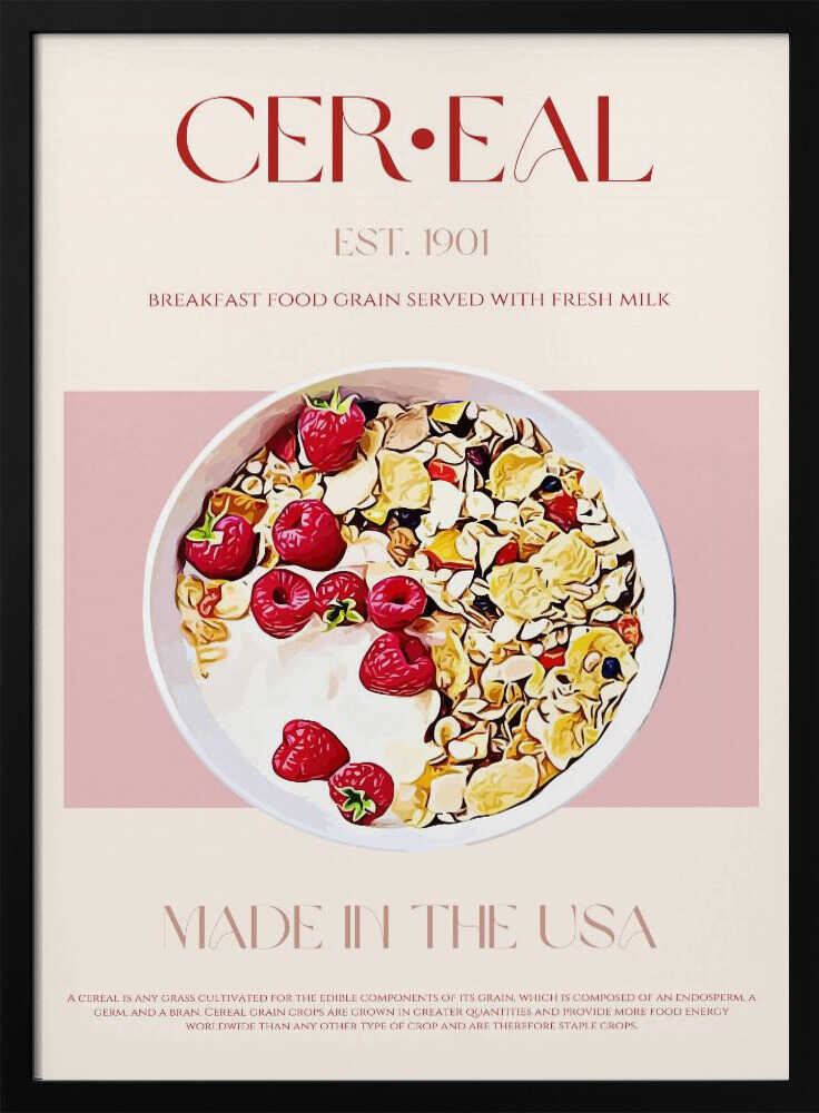 Vintage Cereal Breakfast Art Print UK — Vintage Calm Wall Art — Kitchen — Wall It All Prints