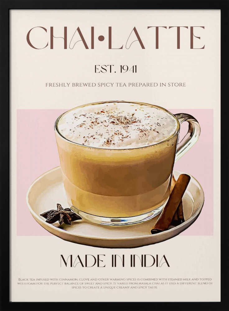 Warm Spiced Chai Latte Art Print UK — Celestial Warm Wall Art — Kitchen — Wall It All Prints