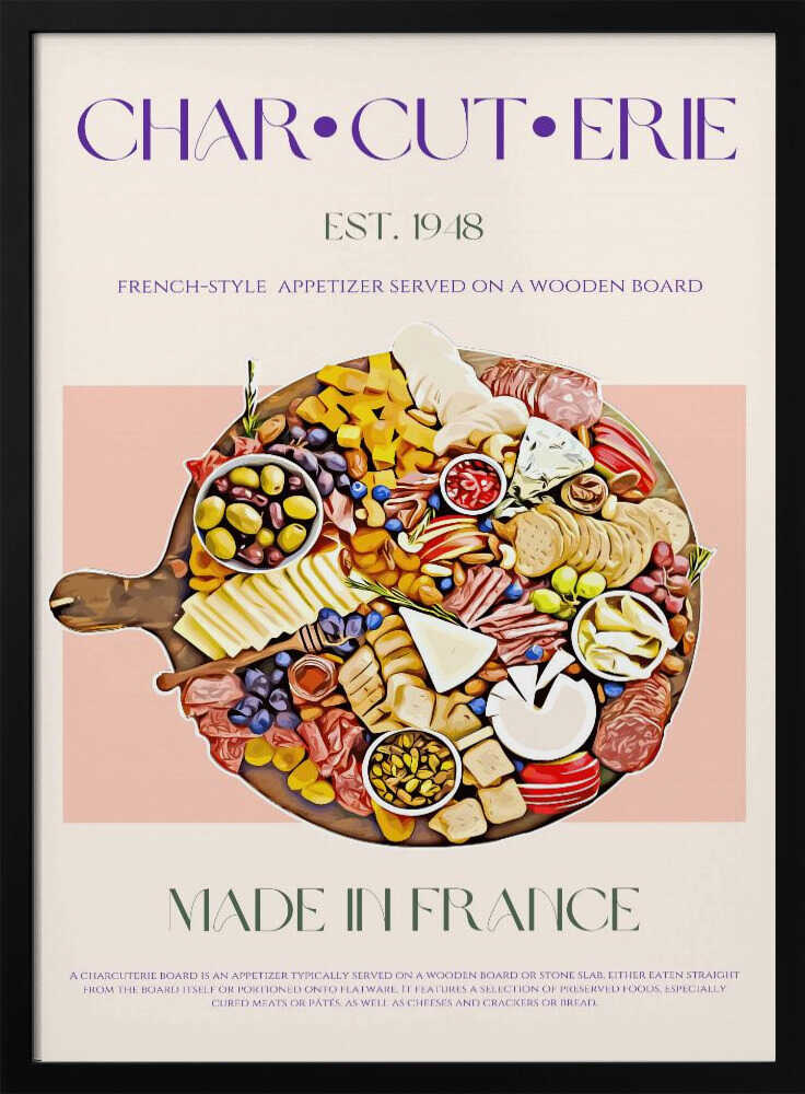 French Charcuterie Board Art Print UK — Food Fresh Wall Art — Kitchen — Wall It All Prints
