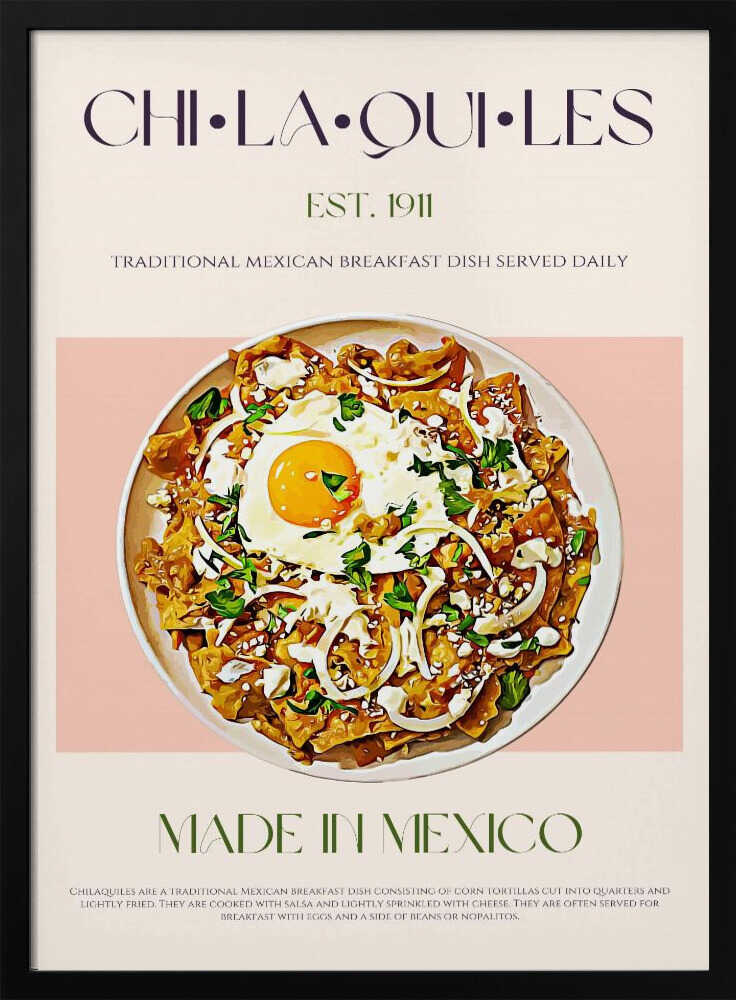 Traditional Chilaquiles Breakfast Art Print UK — Vintage Fresh Wall Art — Kitchen — Wall It All Prints