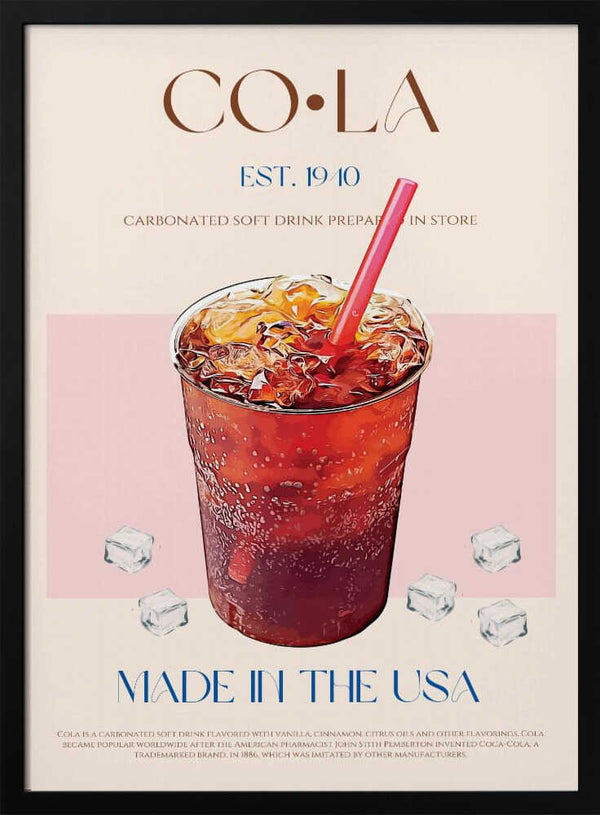 Classic Iced Cola Art Print UK — Dark Moody Calm Wall Art — Living Room — Wall It All Prints