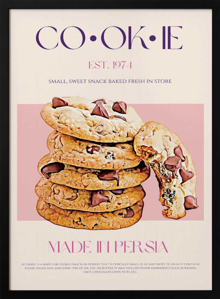 Warm Chocolate Chip Cookies Art Print UK — Food Warm Wall Art — Kitchen — Wall It All Prints