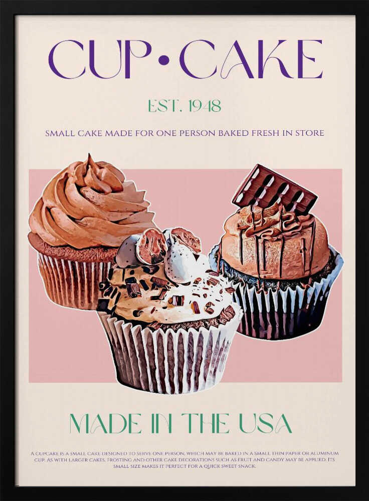 Delicious Frosted Cupcakes Art Print UK — Food Vibrant Wall Art — Kitchen — Wall It All Prints