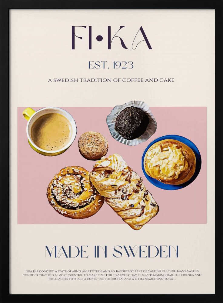Swedish Fika Pastries Art Print UK — Food Vibrant Wall Art — Kitchen — Wall It All Prints