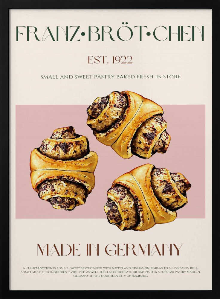 German Pastries Delight Art Print UK — Abstract Vibrant Wall Art — Kitchen — Wall It All Prints