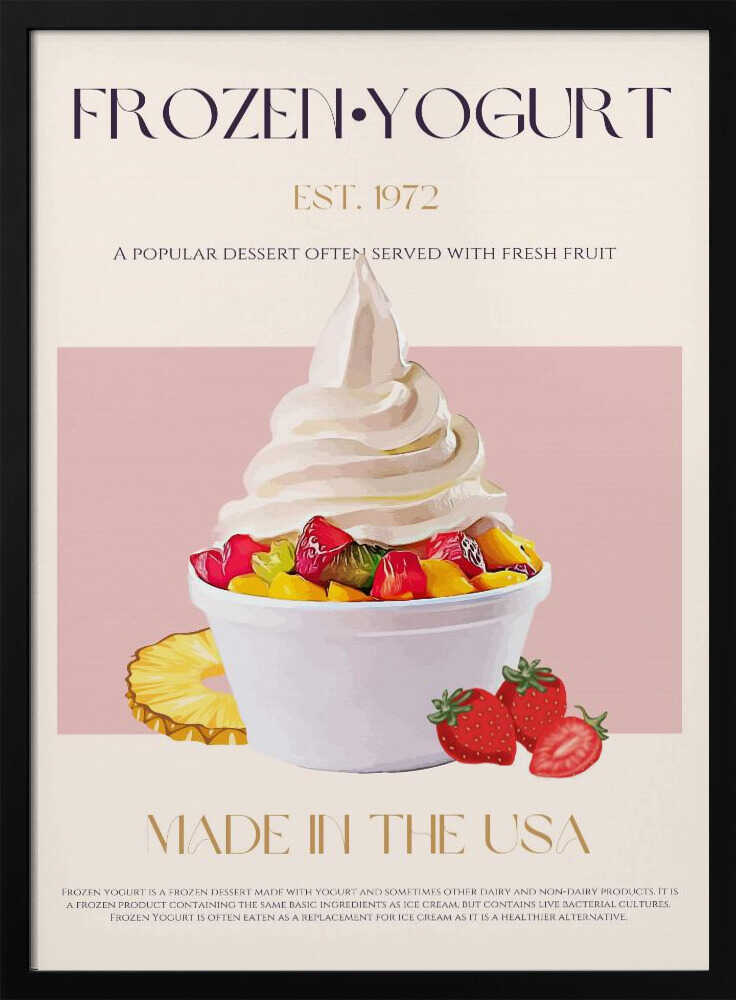 Fresh Fruit Frozen Yogurt Art Print UK — Japanese Vibrant Wall Art — Kitchen — Wall It All Prints