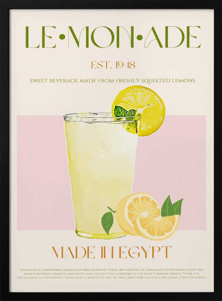 Egyptian Lemonade Refreshment Art Print UK — Botanical Vibrant Wall Art — Kitchen — Wall It All Prints