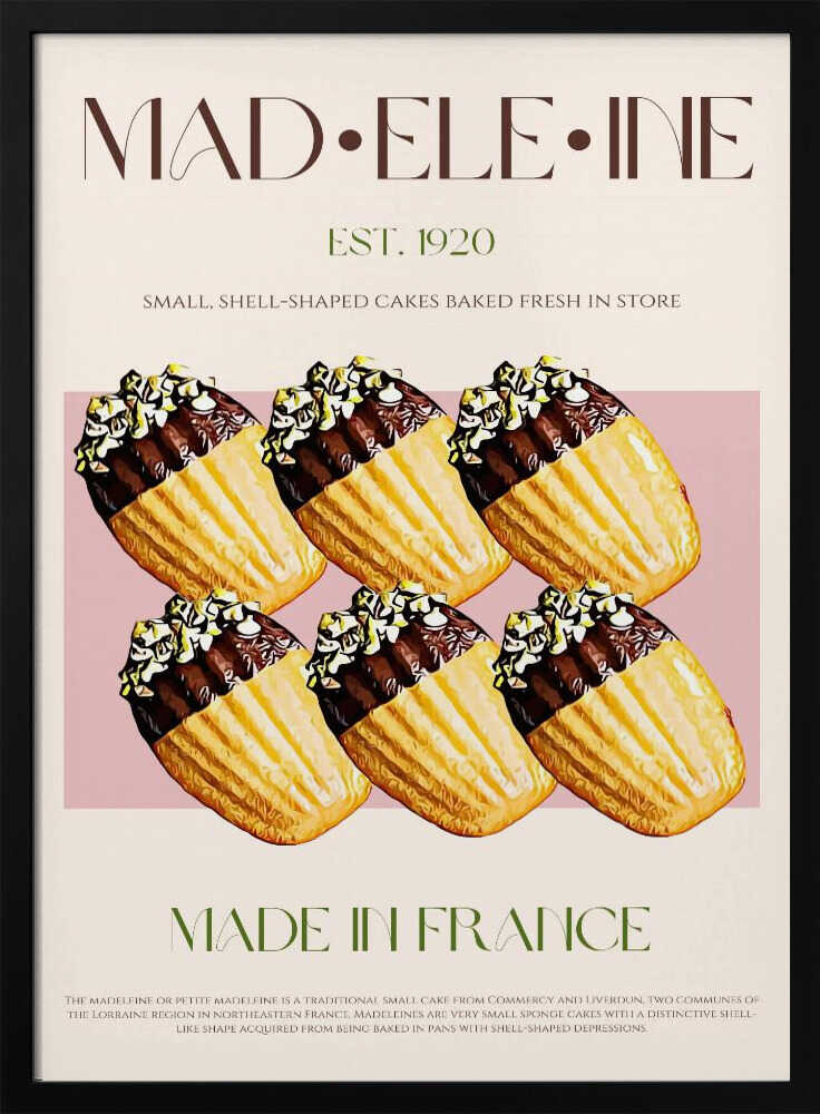Golden Chocolate Madeleines Art Print UK — Vintage Warm Wall Art — Kitchen — Wall It All Prints