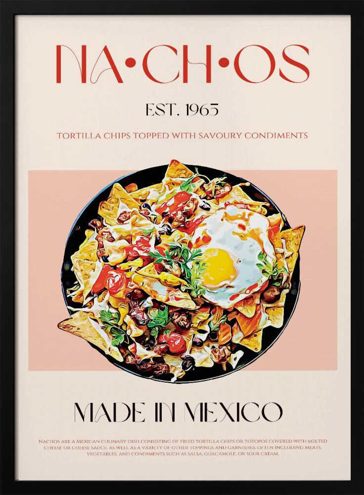 Delicious Mexican Nachos Art Print UK — Vintage Vibrant Wall Art — Kitchen — Wall It All Prints