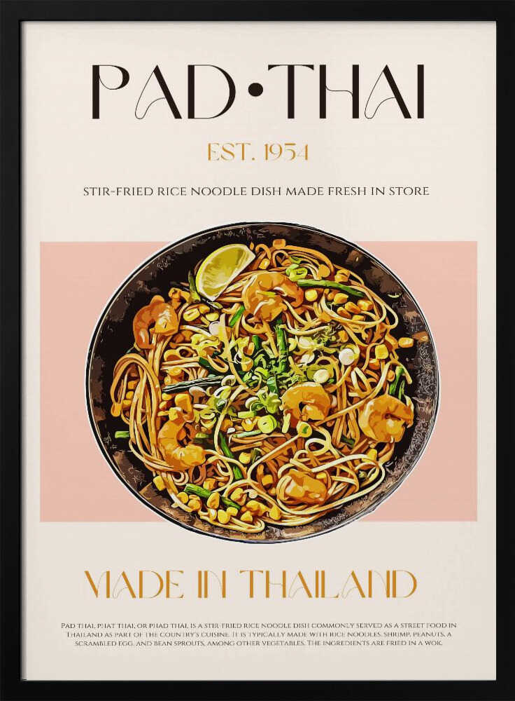 Shrimp Pad Thai Bowl Art Print UK — Japanese Fresh Wall Art — Kitchen — Wall It All Prints