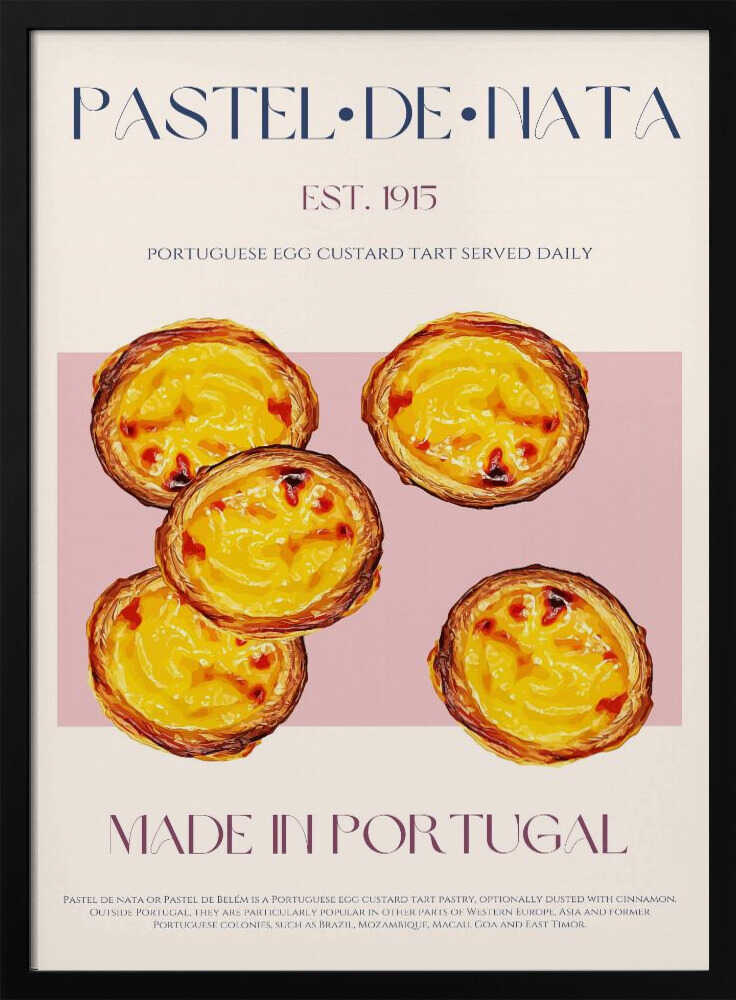 Golden Portuguese Custard Tarts Art Print UK — Food Calm Wall Art — Kitchen — Wall It All Prints