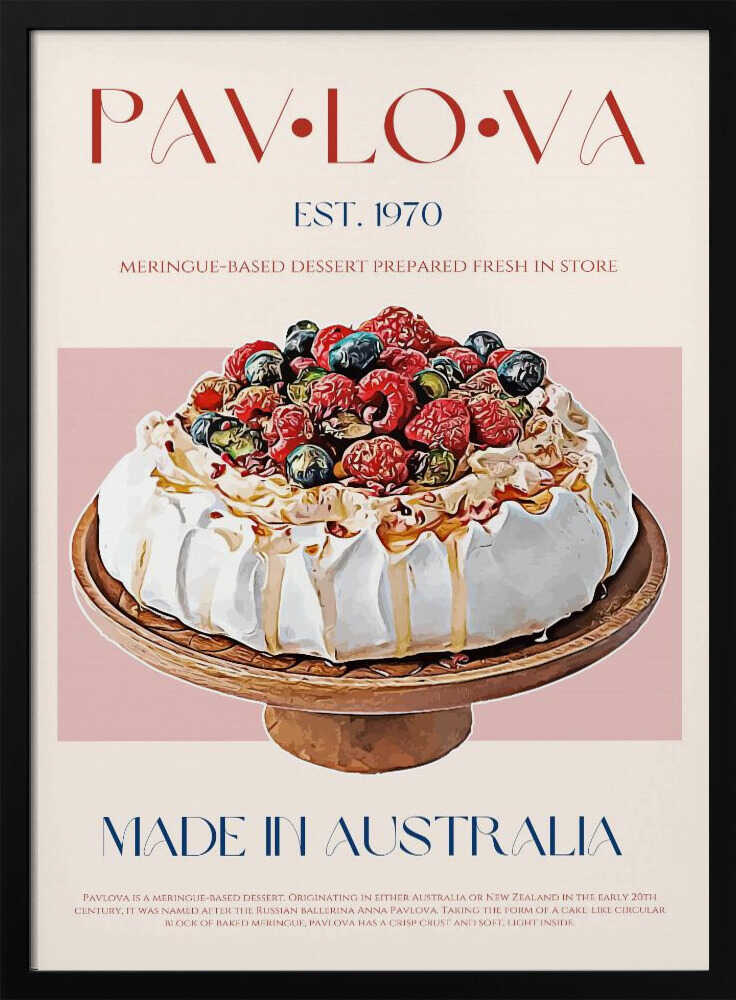 Berry Pavlova Delight Art Print UK — Vintage Vibrant Wall Art — Kitchen — Wall It All Prints