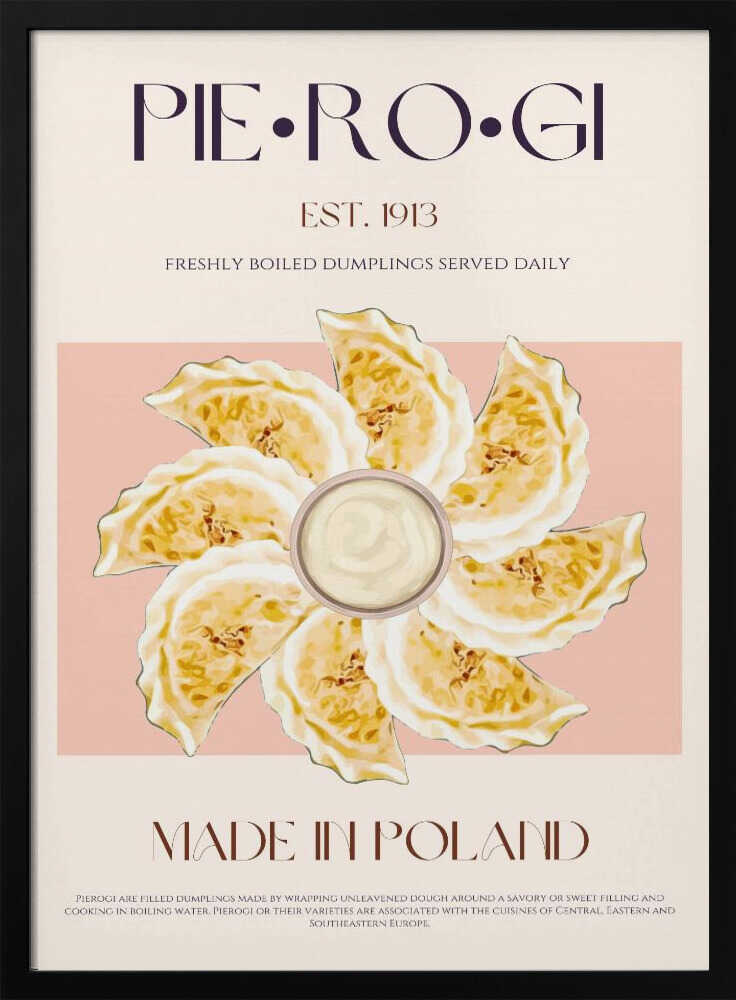 Traditional Polish Pierogi Art Print UK — Vintage Warm Wall Art — Kitchen — Wall It All Prints