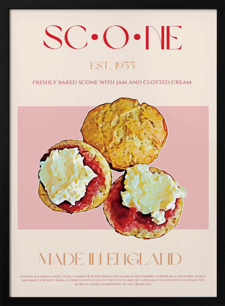 English Scone Delight Art Print UK — Vintage Calm Wall Art — Kitchen — Wall It All Prints