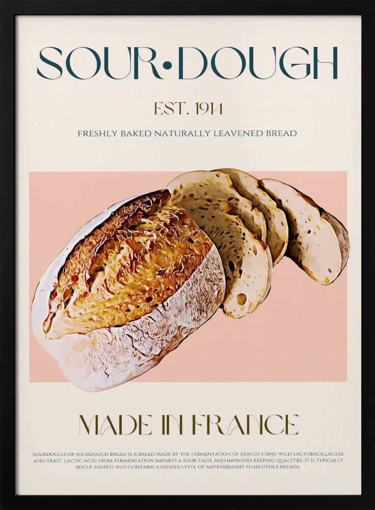 Rustic Sourdough Loaf Art Print UK — Food Fresh Wall Art — Kitchen — Wall It All Prints