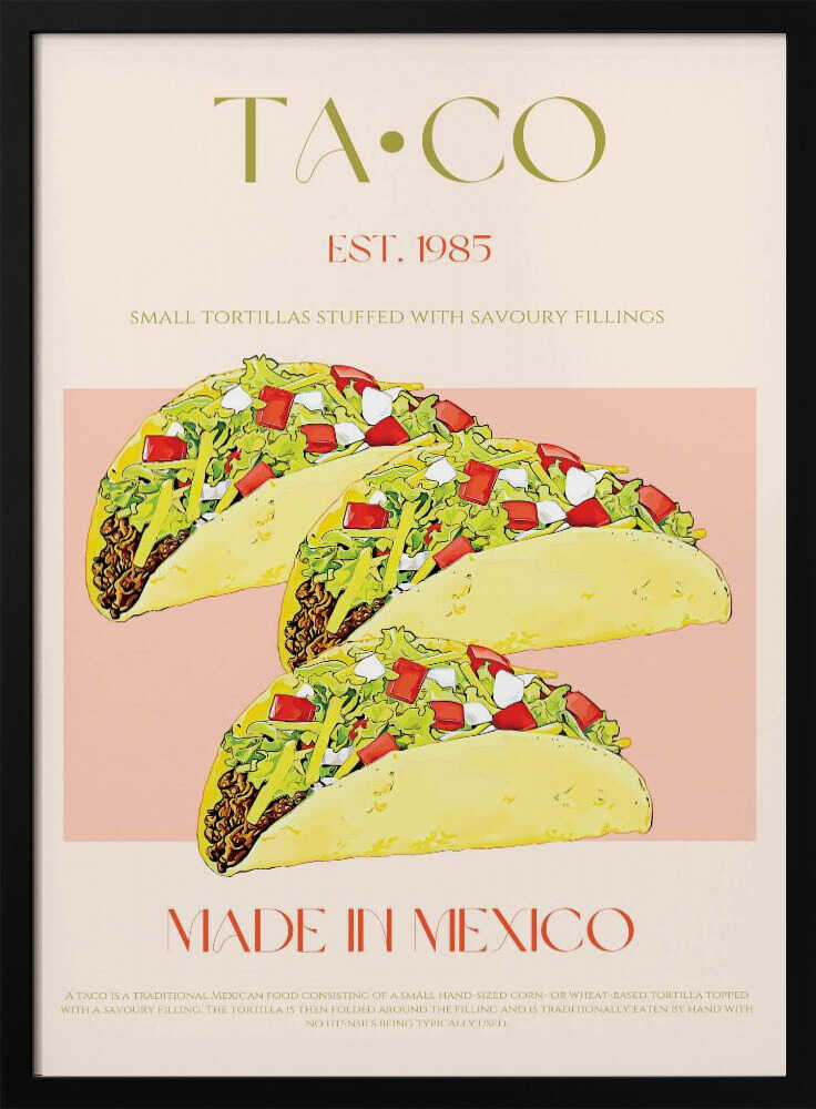Authentic Mexican Tacos Art Print UK — Food Fresh Wall Art — Kitchen — Wall It All Prints