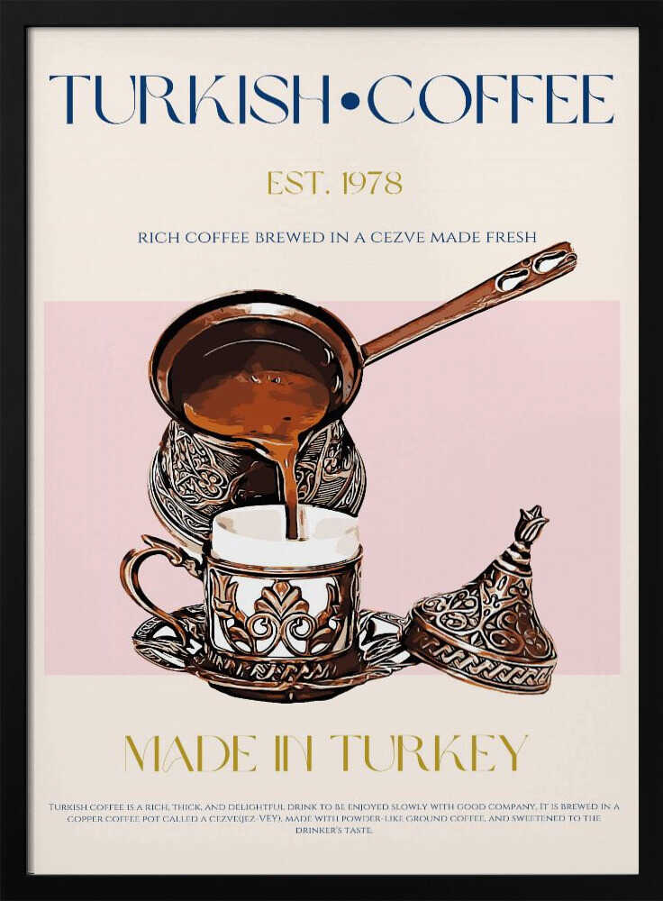 Traditional Turkish Coffee Art Print UK — Vintage Fresh Wall Art — Kitchen — Wall It All Prints