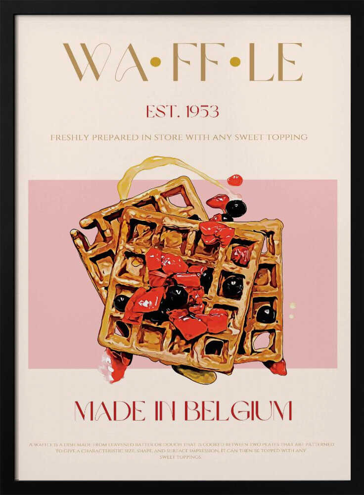 Belgian Waffles with Berries Art Print UK — Food Warm Wall Art — Kitchen — Wall It All Prints