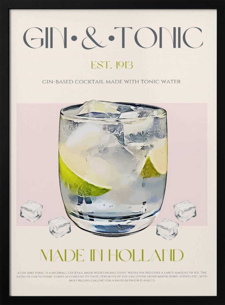 Classic Gin And Tonic Art Print UK — Vintage Fresh Wall Art — Living Room — Wall It All Prints