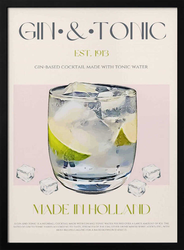 Classic Gin And Tonic Art Print UK — Vintage Fresh Wall Art — Living Room — Wall It All Prints