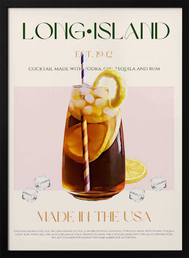 Long Island Iced Tea Art Print UK — Vintage Fresh Wall Art — Kitchen — Wall It All Prints