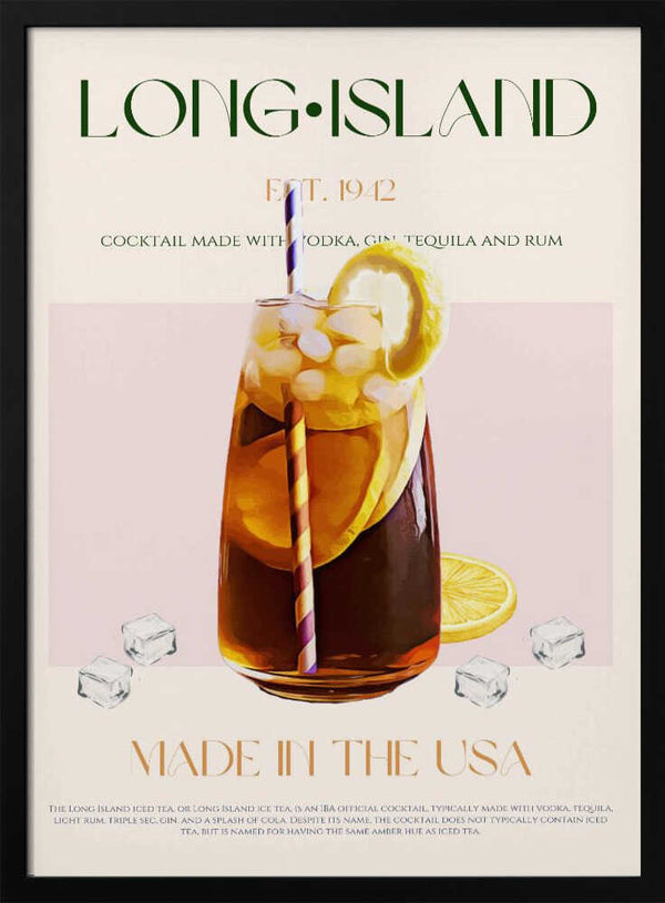 Long Island Iced Tea Art Print UK — Vintage Fresh Wall Art — Kitchen — Wall It All Prints