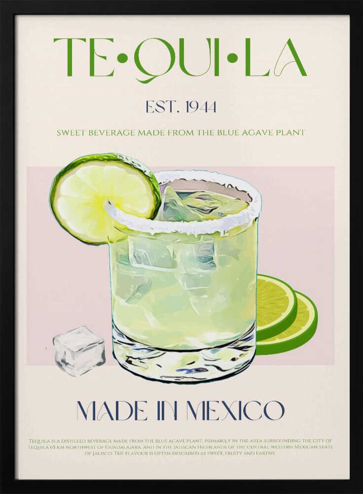 Classic Tequila Margarita Art Print UK — Automotive Fresh Wall Art — Kitchen — Wall It All Prints