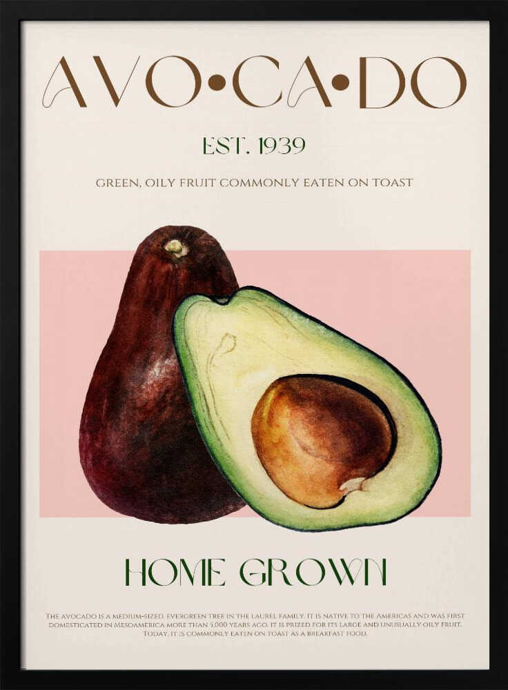 Botanical Avocado Duo Art Print UK — Botanical Fresh Wall Art — Kitchen — Wall It All Prints