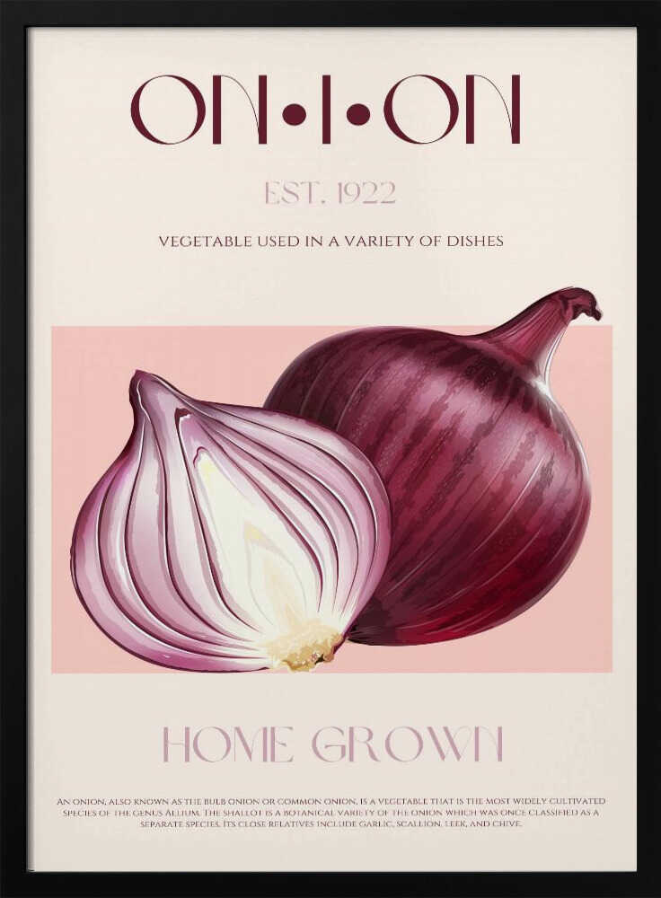 Onion Elegance Art Print UK — Botanical Vibrant Wall Art — Kitchen — Wall It All Prints