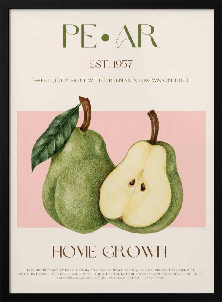 Sweet Green Pears Art Print UK — Botanical Fresh Wall Art — Kitchen — Wall It All Prints