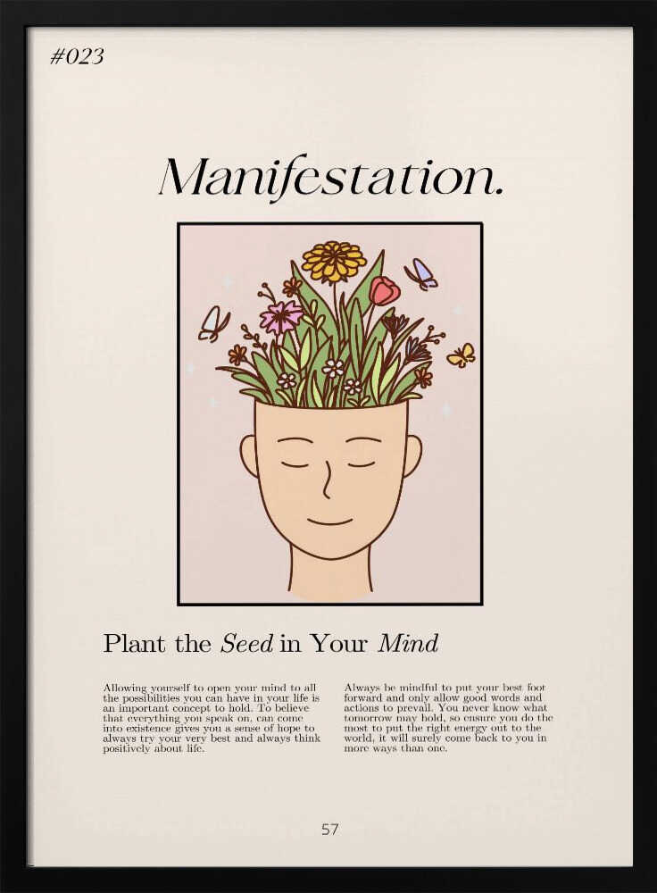 Blooming Mind Garden Art Print UK — Botanical Calm Wall Art — Bedroom — Wall It All Prints