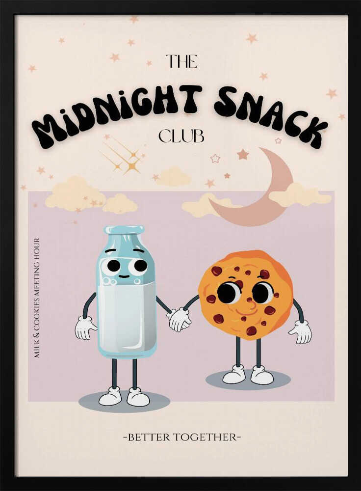 Milk And Cookie Friends Art Print UK — Food Vibrant Wall Art — Kitchen — Wall It All Prints