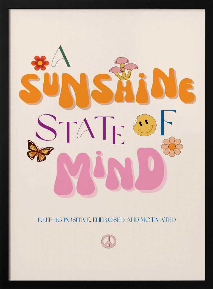Sunshine State of Mind Art Print UK — Botanical Vibrant Wall Art — Living Room — Wall It All Prints