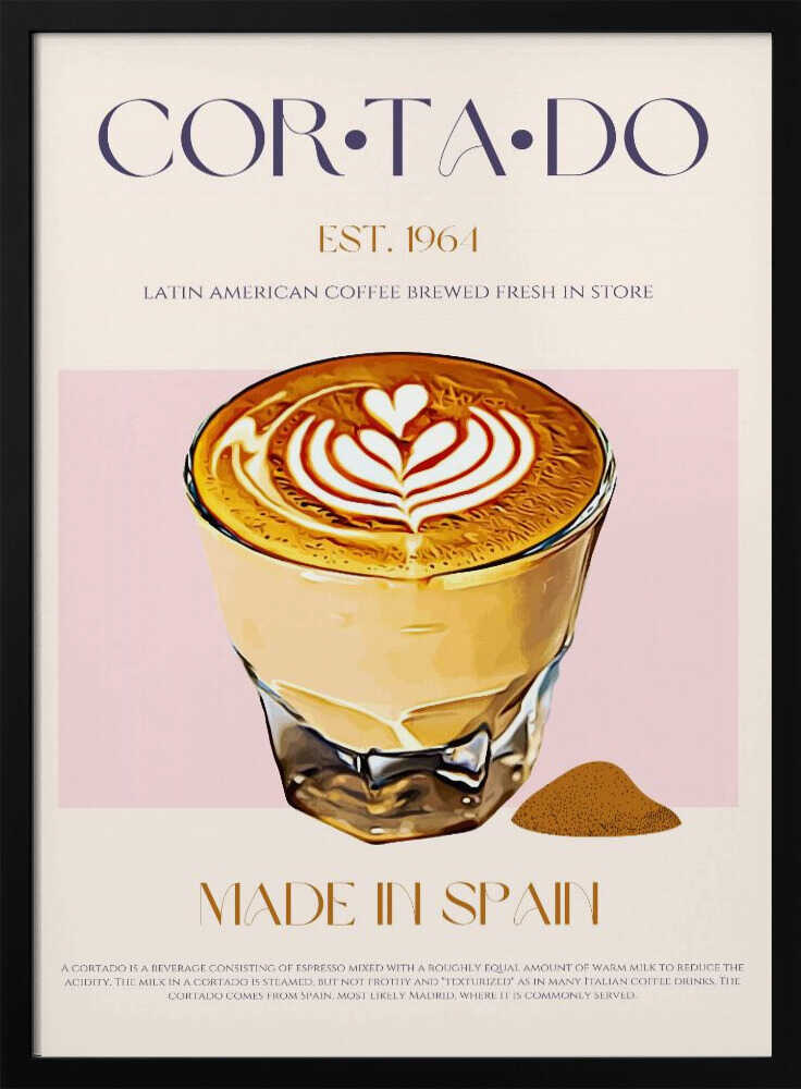 Cortado Coffee Art Art Print UK — Abstract Minimal Wall Art — Kitchen — Wall It All Prints