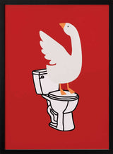 Silly Goose Toilet Art Print UK — Animal Vibrant Wall Art — Bathroom — Wall It All Prints