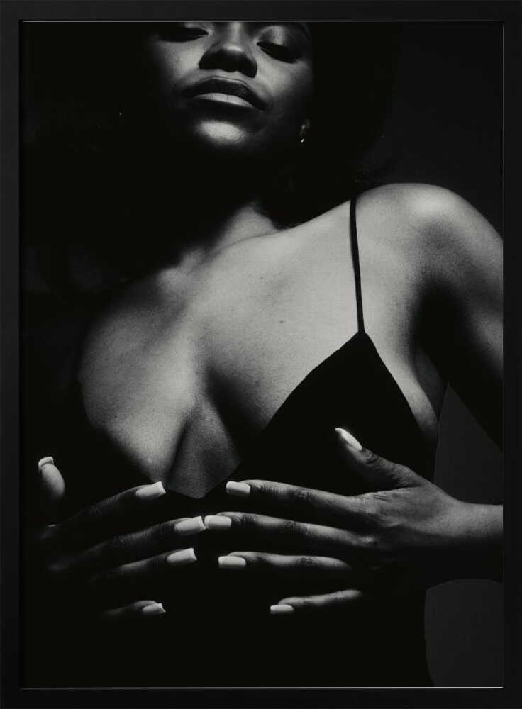 Sensual Black Woman Art Print UK — Dark Moody Calm Wall Art — Living Room — Wall It All Prints